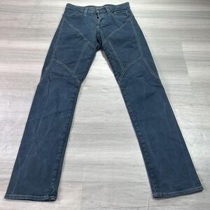 9.2 Carlo Chionna Jeans Mens 32x33 Blue Straight Button Fly Denim Made Italy